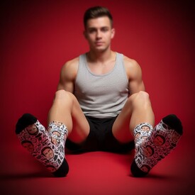  - Erkeğe Hediye Kafa Baskılı Kişiye Özel Çorap