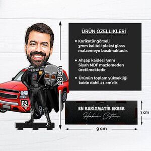 Erkeğe Hediye Kişiye Özel Karikatürlü Biblo - Thumbnail