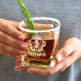 Erkeğe Hediye Premium Tasarımlı İsimli Elegan Viski Bardağı - Thumbnail