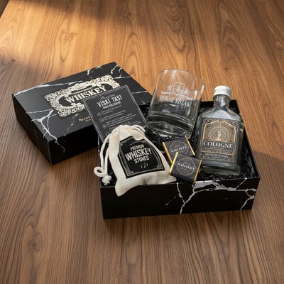  - Erkeğe Hediye Viski Kadehleri ve Kolonya Hediye Kutusu