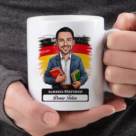  - Erkek Almanca Öğretmeni Karikatürlü Bardak