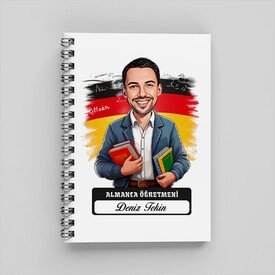  - Erkek Almanca Öğretmeni Karikatürlü Defter