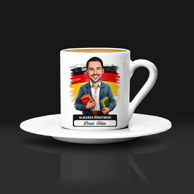  - Erkek Almanca Öğretmeni Karikatürlü Kahve Fincanı