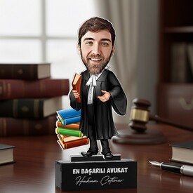  - Erkek Avukat Kişiye Özel Karikatürlü Biblo