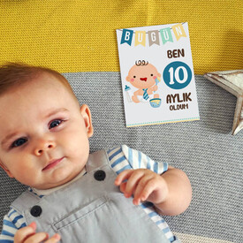 Erkek Bebek Fotoğraf Anı Kartları - Thumbnail