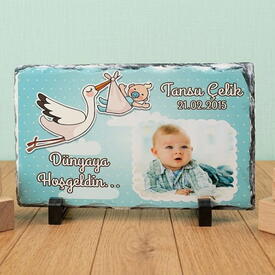  - Erkek Bebeklere Özel Fotoğraflı Taş Baskı