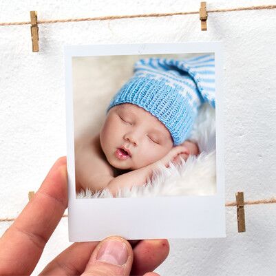 Erkek Bebeklere Özel Mavi İpli ve Mandallı Çerçeve - Thumbnail