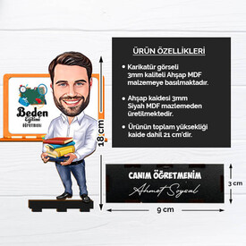 Erkek Beden Eğitimi Öğretmenlerine Hediye Karikatürlü Biblo - Thumbnail