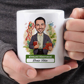  - Erkek Biyoloji Öğretmeni Karikatürlü Bardak