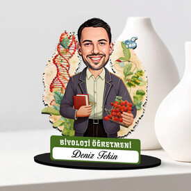  - Erkek Biyoloji Öğretmeni Karikatürlü Biblo