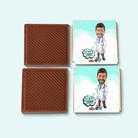 Erkek Çocuk Doktoru Karikatürlü Çikolata Kutusu - Thumbnail