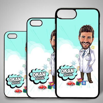  - Erkek Doktor Karikatürlü Iphone Kapak