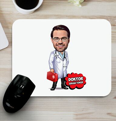  - Erkek Doktora Hediye Karikatürlü Mousepad