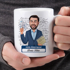  - Erkek Fizik Öğretmeni Karikatürlü Bardak