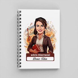  - En Başarılı Kadın Müzik Öğretmeni Karikatürlü Defter