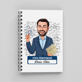  - Erkek Fizik Öğretmeni Karikatürlü Defter
