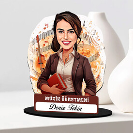  - En Başarılı Kadın Müzik Öğretmeni Karikatürlü Biblo