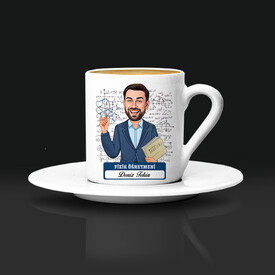  - Erkek Fizik Öğretmeni Karikatürlü Kahve Fincanı