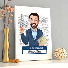  - Erkek Fizik Öğretmeni Karikatürlü Tablo