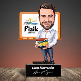  - Erkek Fizik Öğretmenlerine Hediye Karikatürlü Biblo