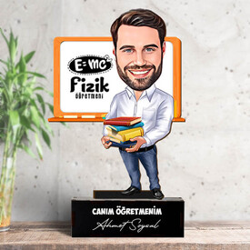 Erkek Fizik Öğretmenlerine Özel Karikatürlü Biblo - Thumbnail