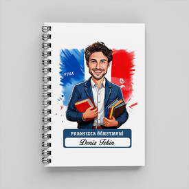  - Erkek Fransızca Öğretmeni Karikatürlü Defter