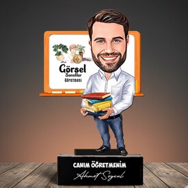  - Erkek Görsel Sanatlar Öğretmenlerine Hediye Karikatürlü Biblo