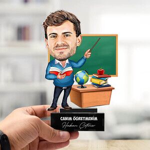  - Erkek Hocaya Hediye Karikatürlü Biblo
