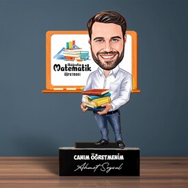  - Erkek İlk Öğretim Matematik Öğretmenlerine Hediye Karikatürlü Biblo