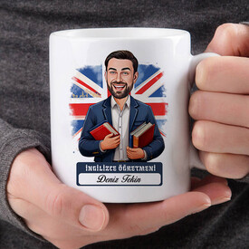  - Erkek İngilizce Öğretmeni Karikatürlü Bardak