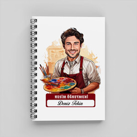  - En Başarılı Erkek Resim Öğretmeni Karikatürlü Defter