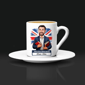  - Erkek İngilizce Öğretmeni Karikatürlü Kahve Fincanı