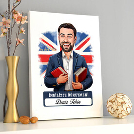  - Erkek İngilizce Öğretmeni Karikatürlü Tablo