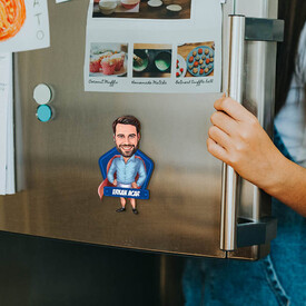 Erkek Kahraman Karikatürlü Buzdolabı Magneti - Thumbnail