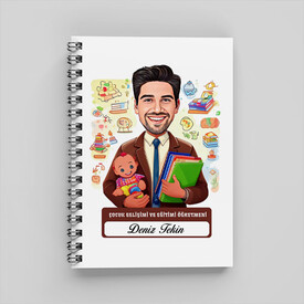  - En Başarılı Erkek Çocuk Gelişim Öğretmeni Karikatürlü Defter