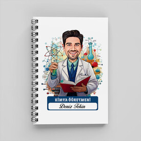 - Erkek Kimya Öğretmeni Karikatürlü Defter