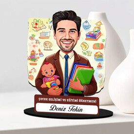  - En Başarılı Erkek Çocuk Gelişim Öğretmeni Karikatürlü Biblo