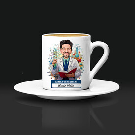  - Erkek Kimya Öğretmeni Karikatürlü Kahve Fincanı