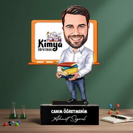  - Erkek Kimya Öğretmenlerine Hediye Karikatürlü Biblo