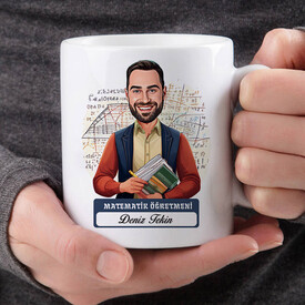  - Erkek Matematik Öğretmeni Karikatürlü Bardak