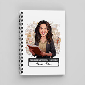  - En Başarılı Kadın Teknoloji Öğretmeni Karikatürlü Defter