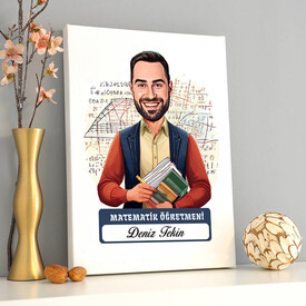  - Erkek Matematik Öğretmeni Karikatürlü Tablo