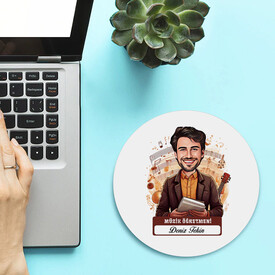  - Erkek Müzik Öğretmeni Temalı Karikatürlü Mousepad