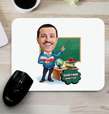  - Erkek Öğretmen Karikatürlü Mouse Pad