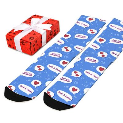 Erkek Sevgiliye Hediye İsimli Çorap - Thumbnail