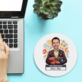  - Erkek Sınıf Öğretmeni Temalı Karikatürlü Mousepad