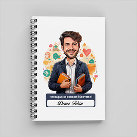  - En Başarılı Erkek Rehber Öğretmen Karikatürlü Defter