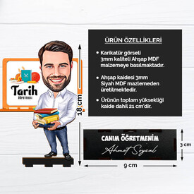 Erkek Tarih Öğretmenlerine Hediye Karikatürlü Biblo - Thumbnail