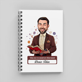  - Erkek Türk Dili Edebiyatı Öğretmeni Karikatürlü Defter