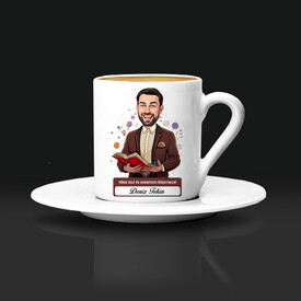  - Erkek Türk Dili Edebiyatı Öğretmeni Karikatürlü Kahve Fincanı